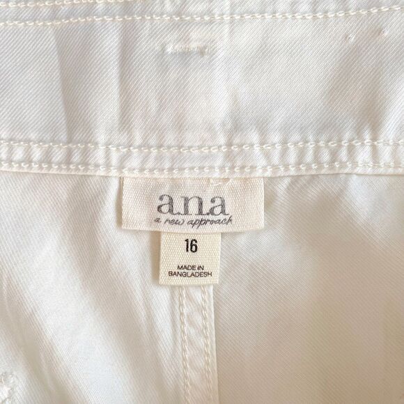 a.n.a. Women's Sz 16 High Waist Shorts Off-White w/ Belt Fringe Edge Waist - Picture 7 of 11